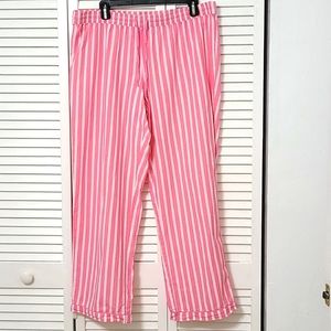 Secret Treasure Pink & White Drawstring Pajama Pants Large 12/14